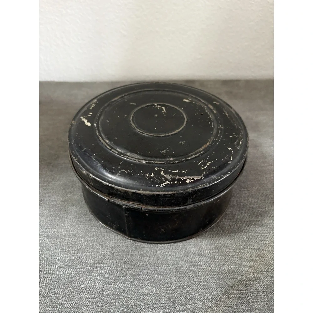 Antique Rustic Americana Spice Tin Canister Travel Set of 5 With Tin Carrier